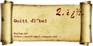 Quitt Ábel névjegykártya